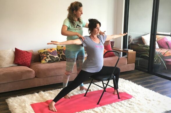 Bliss Baby Yoga_Virabhadrasana II Warrior II for Pregnancy_Ana Davis